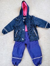 Regenanzug / Matschanzug Regenhose Matschjacke Warm Mädchen 98 104