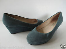 BUFFALO London # schöne WEDGES Gr. 38 türkis Damen Schuhe Pumps Halbschuhe SUPER