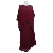 Maxikleid, Größe: L, Rot, Baumwolle/Viskose, Einfarbig, Damen #O7d