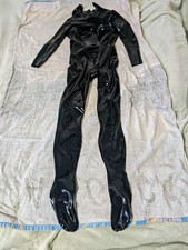 Latex Catsuit schwarz von libidex mit horizontalen Brust-Reißverschluss Größe S