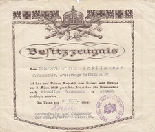 Urkunde/ Besitzzeugnis