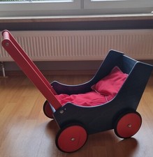 Haba Puppenwagen Holz blau rot gebraucht