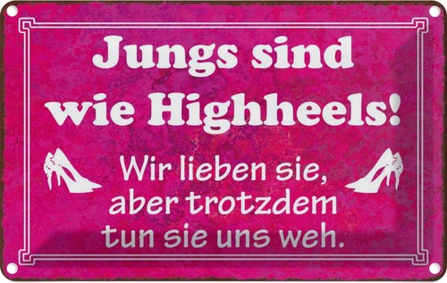 Blechschild 20x30 jungs - blechschild,