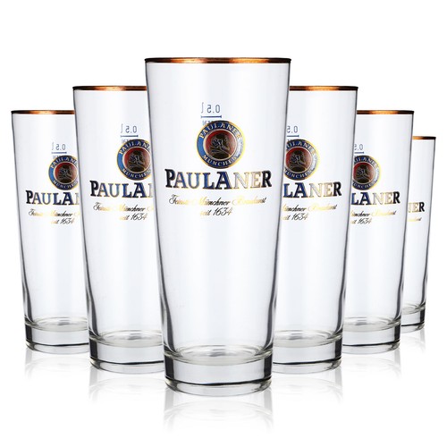 Paulaner weissbier bierglas - 6x,
