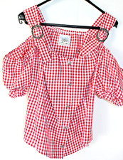 Damen Dirndl Bluse  Rot/Weiß  Gr. XXL  Neu