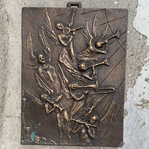 Bronze reliefplatte - bronze,