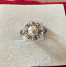 Weissgold Ring mit Perle und