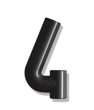 HEWI Hausnummer Nummer Ziffer 4 schwarz tiefschwarz OVP neu 702.165.4