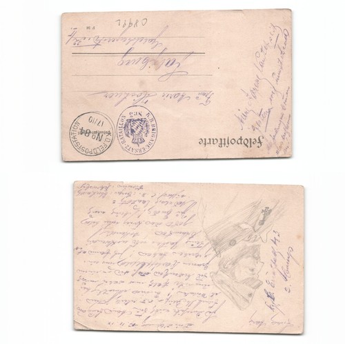 Feldpostkarte mit - ,