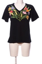 STORYBOOK KNITS Kurzarm-Bluse Damen Bluse Gr. DE 36 schwarz-grün-hellorange