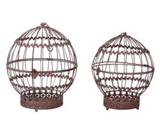 2x Blumenampel Dekokäfig Landhaus Hängeampel  Gartendeko Vogelkäfig Blumenkäfig