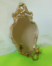 Messing Wandspiegel mit Kerzenhalter Spiegel im Messingrahmen