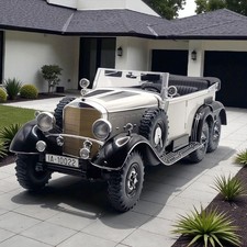 Mercedes G4 Cabrio W31 1938 hellgrau schwarz Modellauto 1:18 MCG