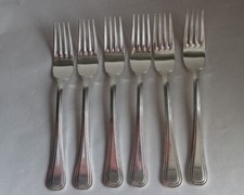 6 Hepp Premium Menü-Gabeln, Edelstahl versilbert, ca 19.4 cm