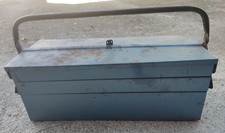 Alte große robuste Werkzeugkiste  - leer - blau - Vintage