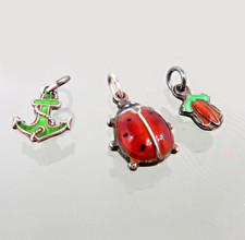 drei Charm Silber Email