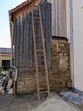 Holzleiter, 18 Sprossen, 4,6 m lang, 36 cm lichte Sprossenbreite