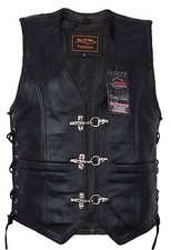 Damen Lederweste Lederkutte Kutte Bikerweste Biker Rockerweste Clubweste Slim