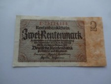 Deutschland 2 Rentenmark 1937 (Serie E) Nr. 25114444 Rentenbankschein