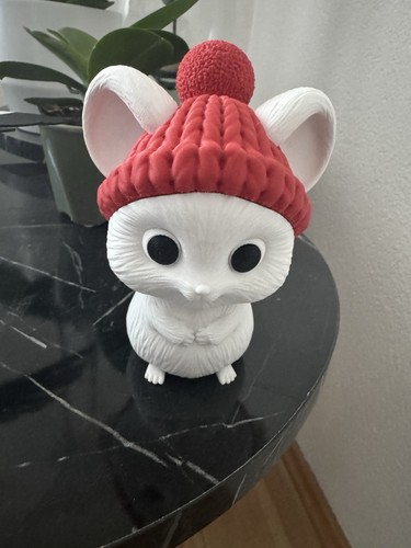 Deko-Figur/Maus/Metallherz/gra