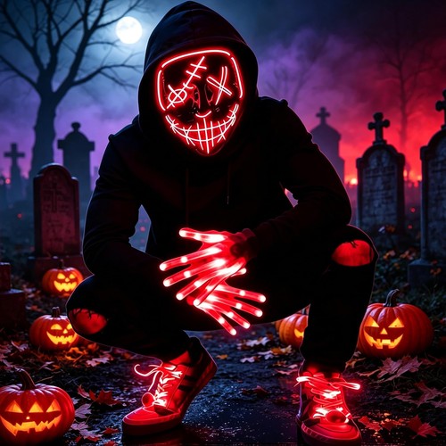 Led halloween maske - led, kostüm