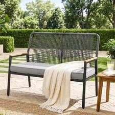 Gartenbank rattan sitzer - rattan,, 2-sitzer