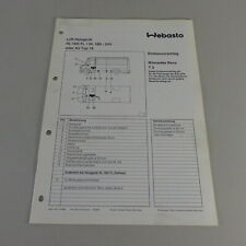 Einbauanleitung Webasto Standheizung HL 18D-TL / 18D-24V Mercedes Düdo von 03/92