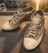 Candice Cooper Damen Sneaker Leder Beige Metallic Gr. 37 – Edel & Bequem