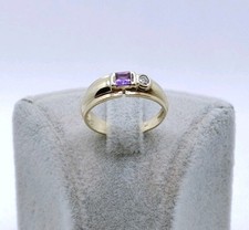 Ring Gold 333er mit Amethyst und Zirkonia 8 Karat Goldring - Damenring  