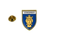 Anstecknadel Pin Abzeichen Souvenir Rathaus Flagge Land Wappen Stockholm Suede