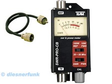 Team SWR-PRO CB Funk Stehwellenmessgerät 20-50MHz 10/100Watt & PL Kabelbrücke