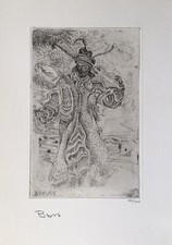 Arik Brauer Radierung nummeriert 122/300 von 1965 signiert