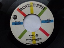RONNIE HAWKINS 45 MARY LOU USA ROULETTE 1959 ROCKABILLY POPCORN MOD STROLLER V++