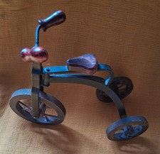 Mini Deko Fahrrad, Metall, Räder und Lenker beweglich, Länge, 19 cm, Höhe, 17 cm