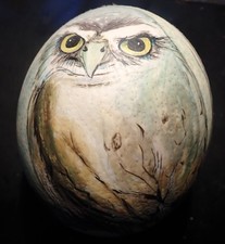 Straußenei bemalt CP Signatur