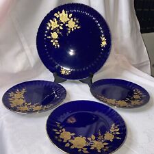 Wunsiedel Retsch Porzellan Echt Cobalt 24 Karat Gold 1 Servierplatte 3 Kuchentel