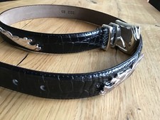 Gürtel, Ledergürtel Damen von VMP schwarz mit silbernem Jaguar