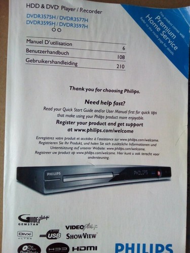 Philips dvdr 3575 - 3575, 3595