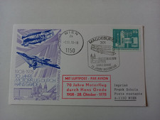 DDR Magdeburg "70 Jahre Motorflug durch Hans Grade"  KARTE nach Wien 28.10.1978