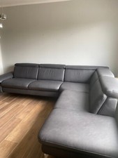 Hochwertiges Ecksofa aus Echtleder in Anthrazit von Möbel Bernskötter, fast neu