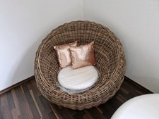 Lounge Sessel/Korbgeflecht mit