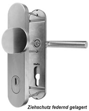 Edelstahl Schutzbeschlag für Haustüren Knopf / Drücker mit Zylinder- Abdeckung