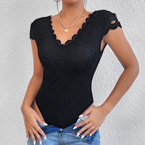 Damen spitzen body kurzarm - damen,