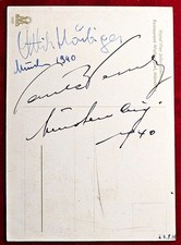 2 Orig.-Autogramme von 1940 auf 1 AK - ATTILA HÖRBIGER + PAULA WESSELY - MÜNCHEN