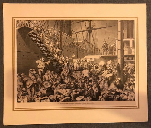 Riesiger holzstich ein schiff - ein,