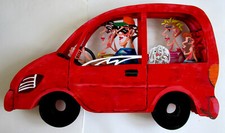 DAVID GERSTEIN *** FAMILY CAR / 3D WANDSKULPTUR AUS 1998 *** S/N ! TOP ANGEBOT !