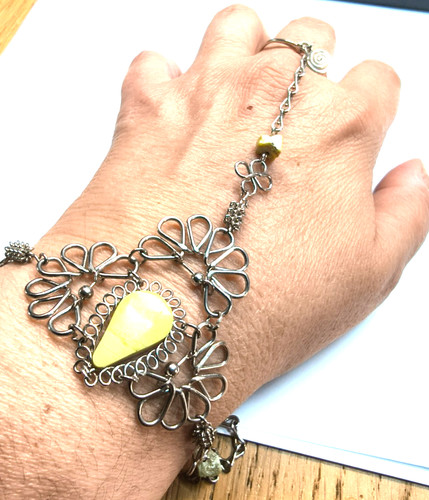 Boho hand kette ring - hand,