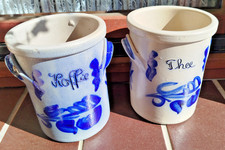 steingut steinzeug Aufbewahrung topf Vorratsgefäß Kaffee thee blau ohne deckel