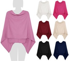 Damen Poncho in Unifarben