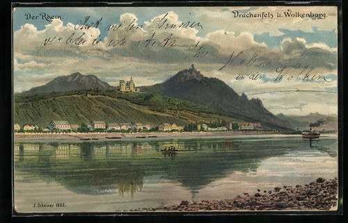 Ansichtskarte drachenfels - ansichtskarte,